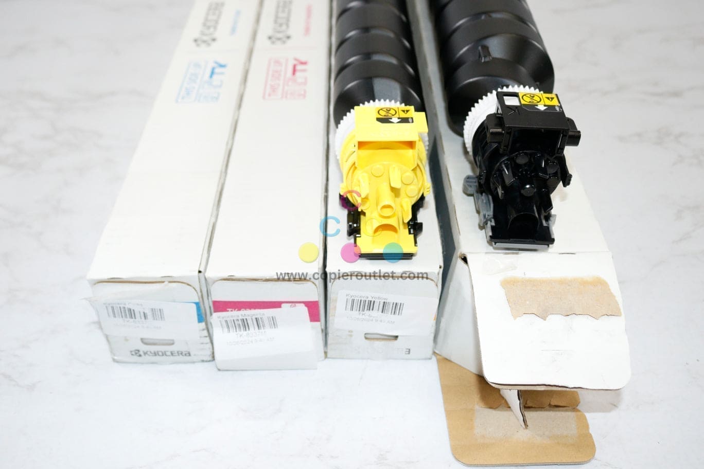 4 OEM Kyocera Taskalfa3252ci, CS3253ci TK-8337 CMYK Toners (Open Yellow & Black)