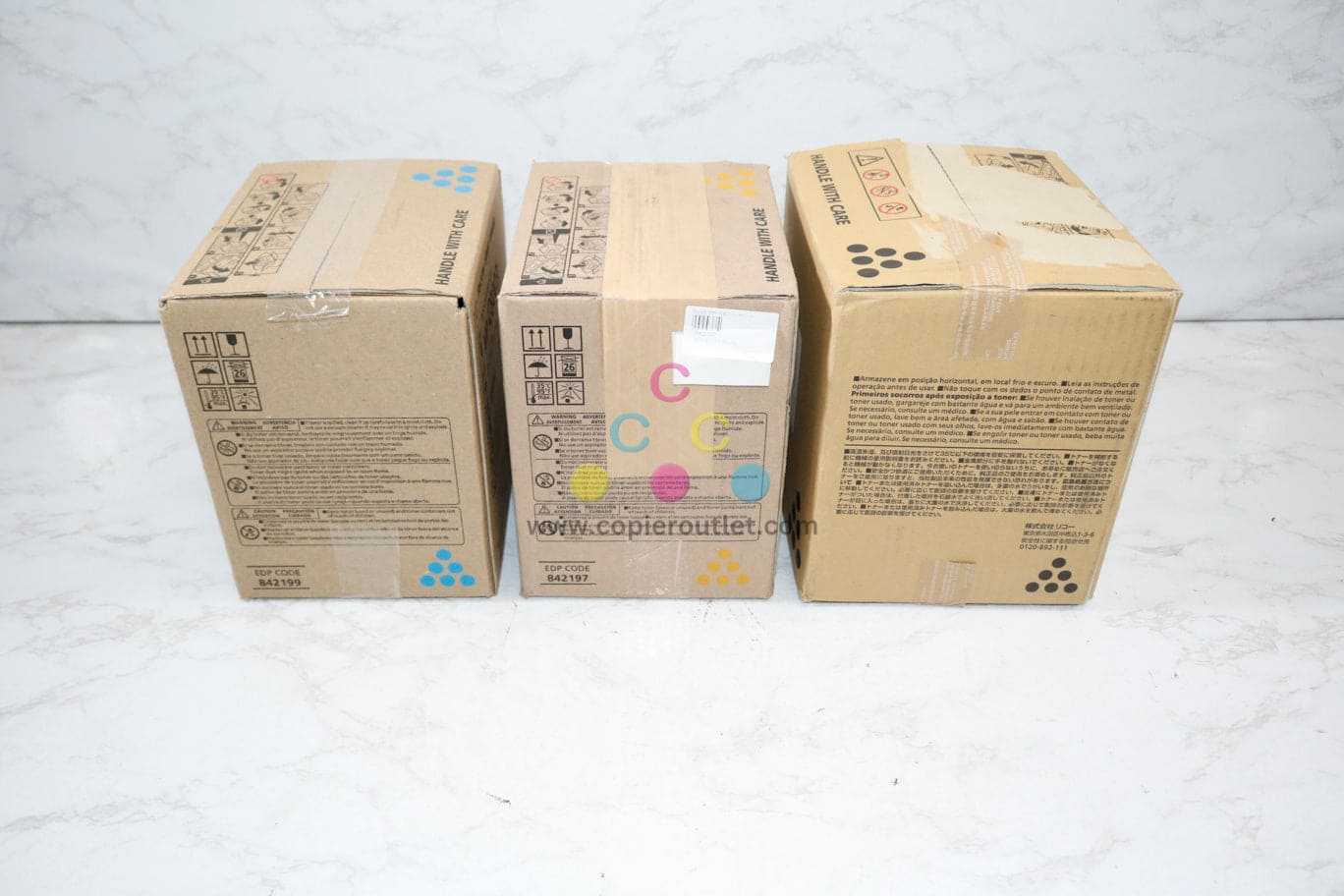3 New OEM Ricoh IM C8003, C8003S CYK Toner Cartridge 842199, 842197, 842188