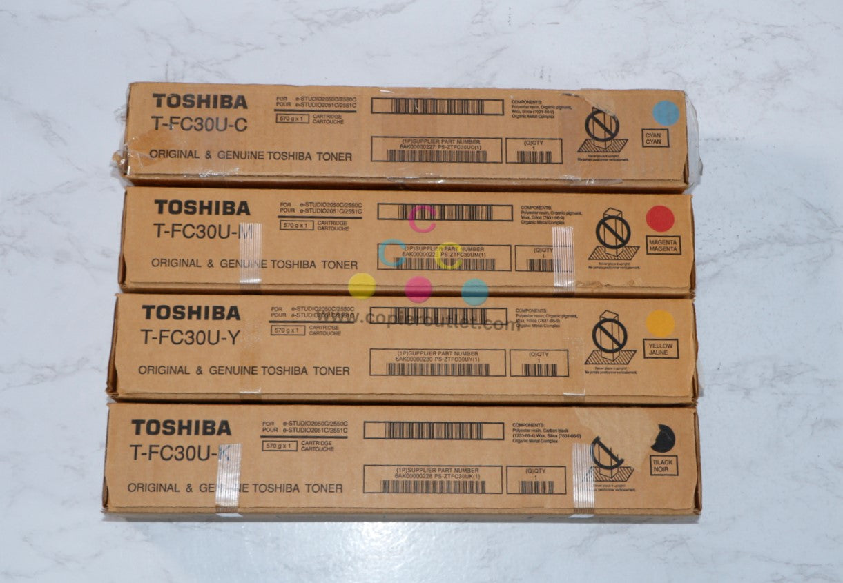 4 Cosmetic OEM Toshiba eStudio 2050C,2051C,2550C,2551C CMYK Toners T-FC30U