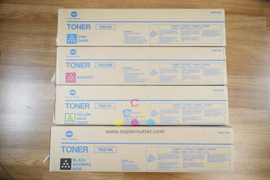 Genuine Konica Minolta TN214 CMYK Toner Cartridge Set BizHub C200/C203/C253