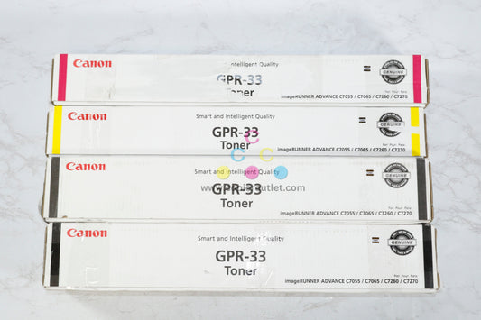 4 Cosmetic OEM Canon iRUNNER C7055,C7065,C7260,C7270 GPR-33 MYKK Toner Carts