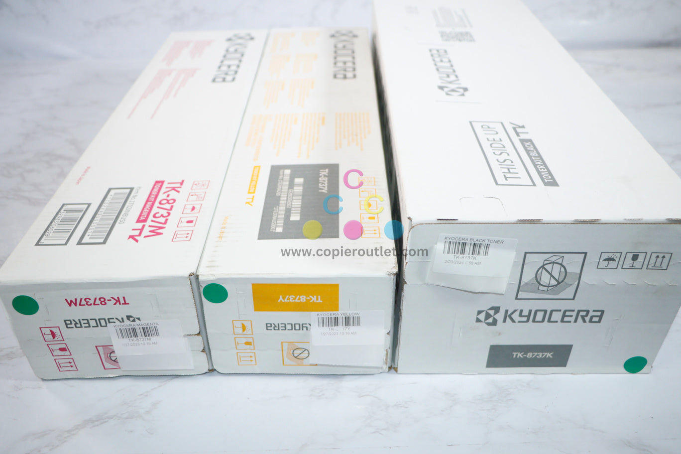 New OEM Kyocera TASKalfa 7052ci,7353ci,8052ci MYK Toner Set TK-8737M,Y,K