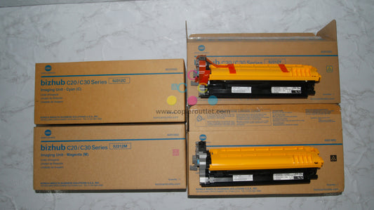 4 OEM Konica bizhub C20,C30 IU312 CMYK Imaging Units (Open IU312Y & IU312K)