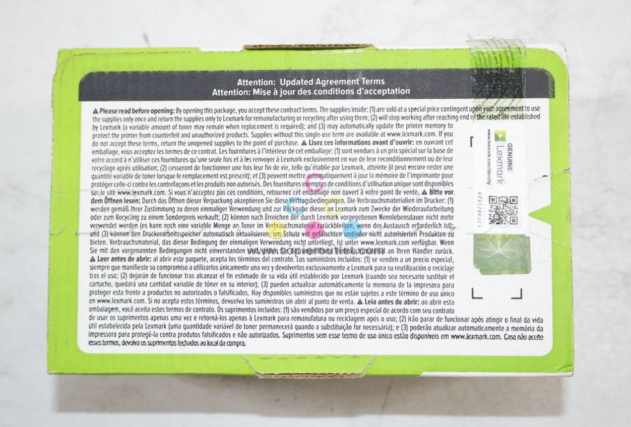 New Open OEM Lexmark XC4140,XC4143,XC4150,XC4153 Cyan High Yield Toner 24B6717
