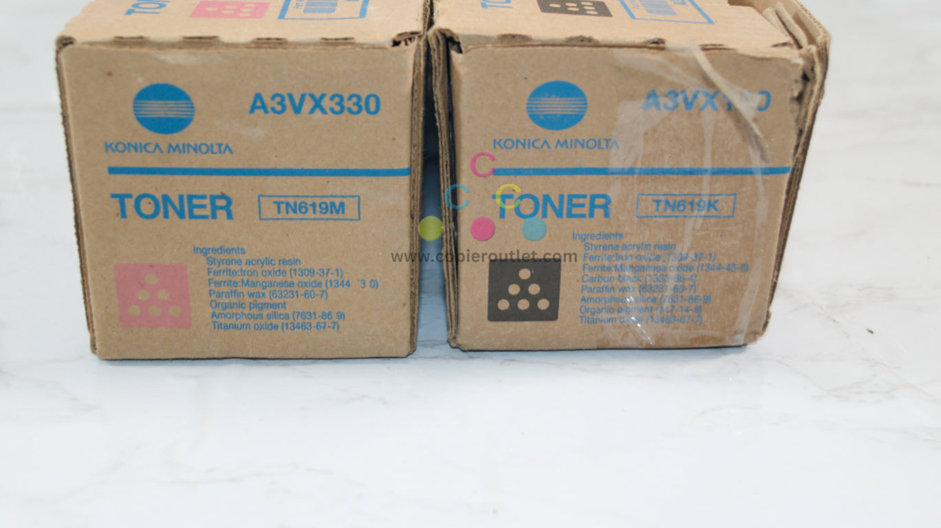 2 Genuine Konica AccurioPress C2060,C2070,C3070,C3080TN619 MK Toners