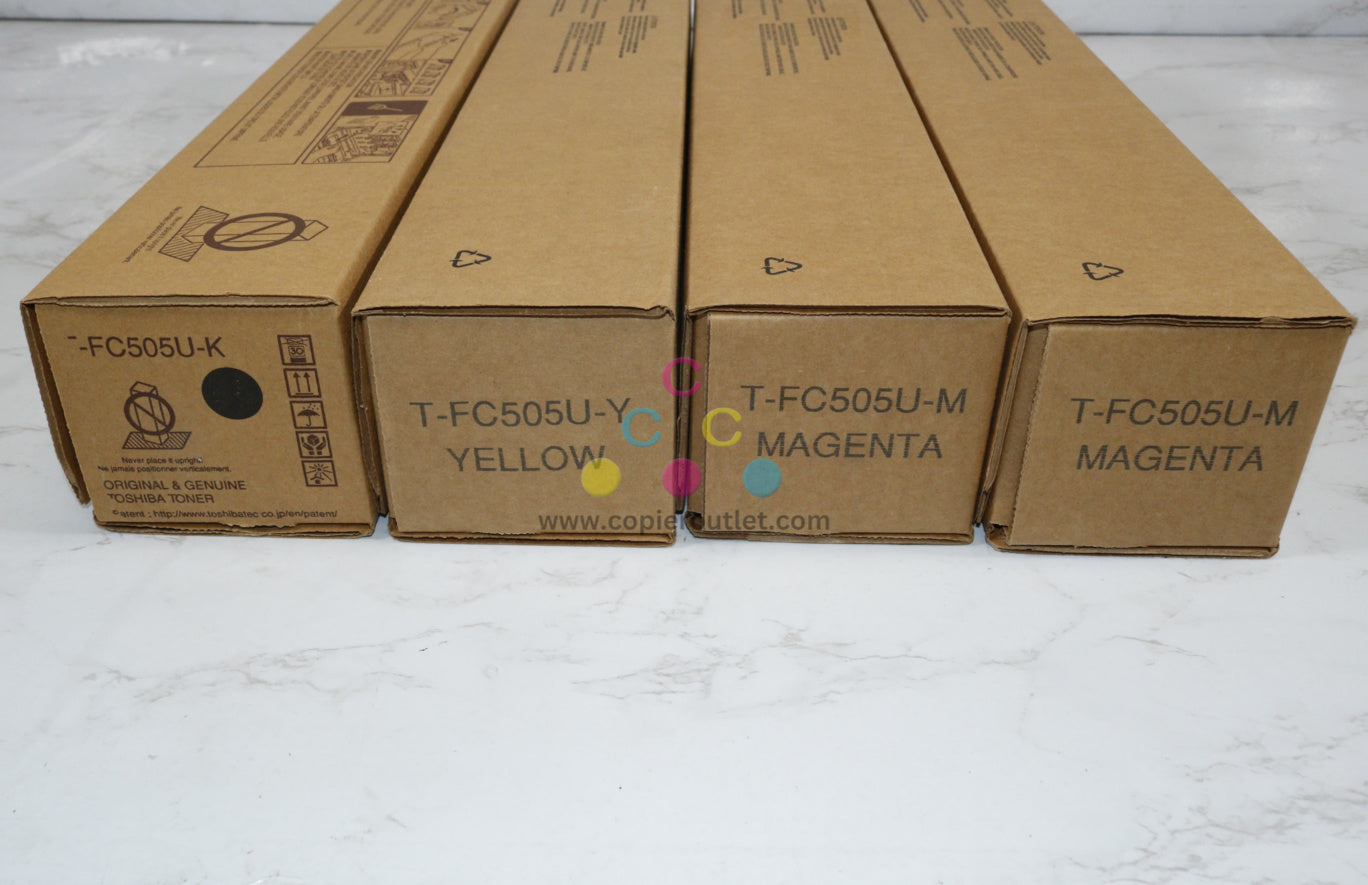 4 New OEM Toshiba e-STUDIO 2505AC/3005AC T-FC505U MMYK Toner Cartridges