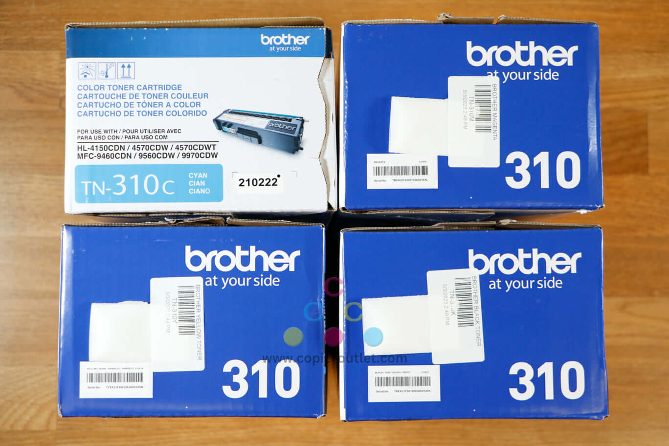Genuine Brother TN-310 CMYK Toner Cartridge Set HL-4140CN/HL-4150CDN/MFC-9970CDW