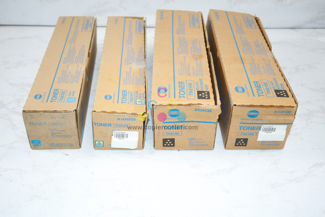 4 New OEM Konica Minolta BH C6000, C7000 TN616 CYKK Toners Same Day Ship