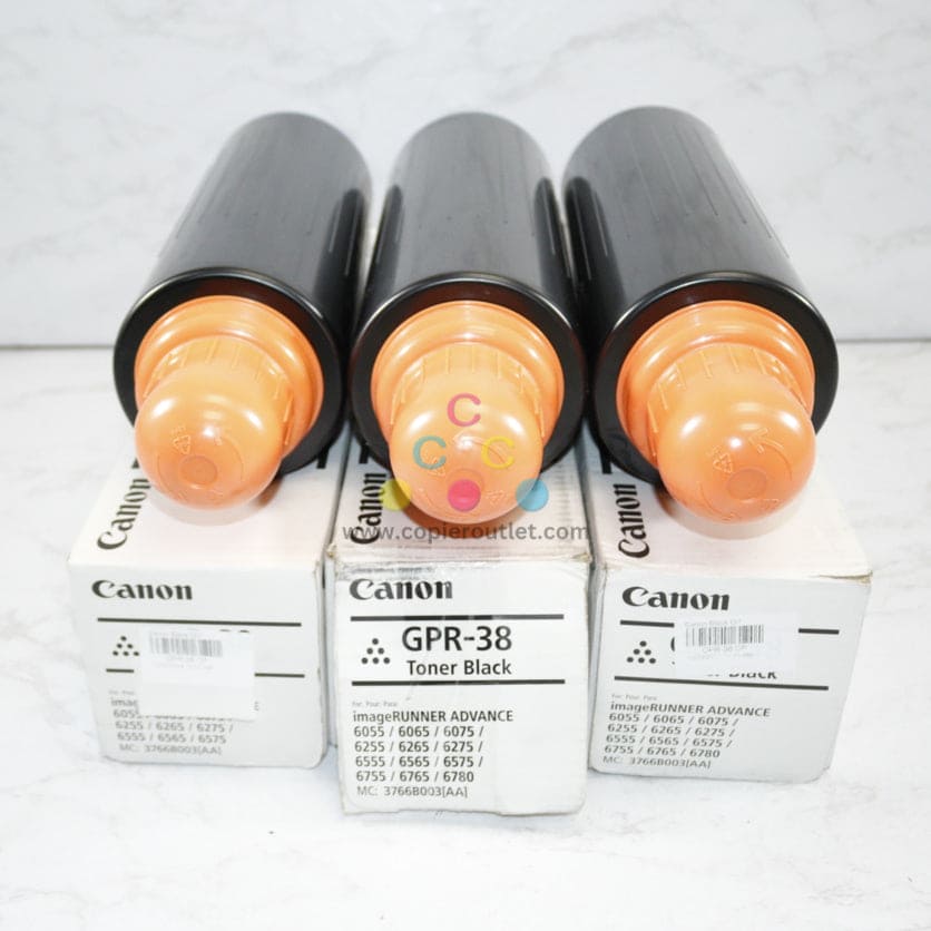 3 Open Box OEM Canon iRUNNER 6055/ 6065/ 6075, GPR-38 Black Toners 3766B003[AA]