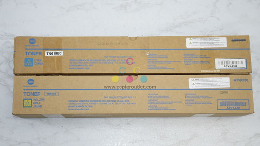 2 OEM Konica AccurioPress C2060,C2070,C3080,C4070 TN619EC, TN619Y Toners