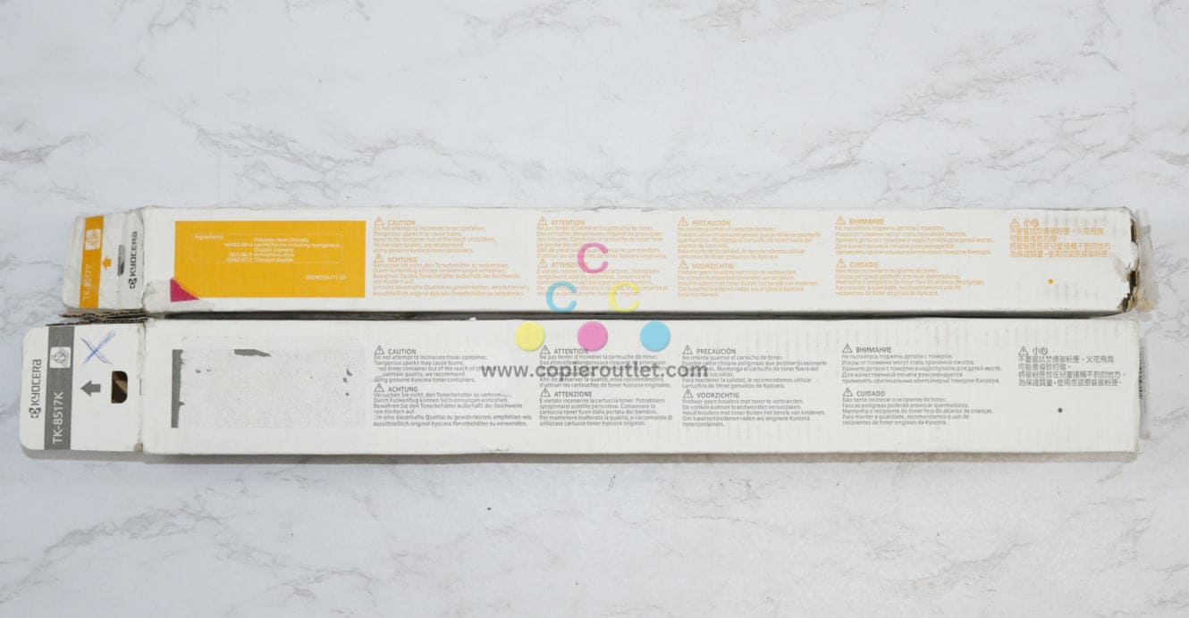 2 Open OEM Kyocera TASKalfa 5052ci,5053ci,6052ci,6053ci Toners TK-8517Y,TK-8517K