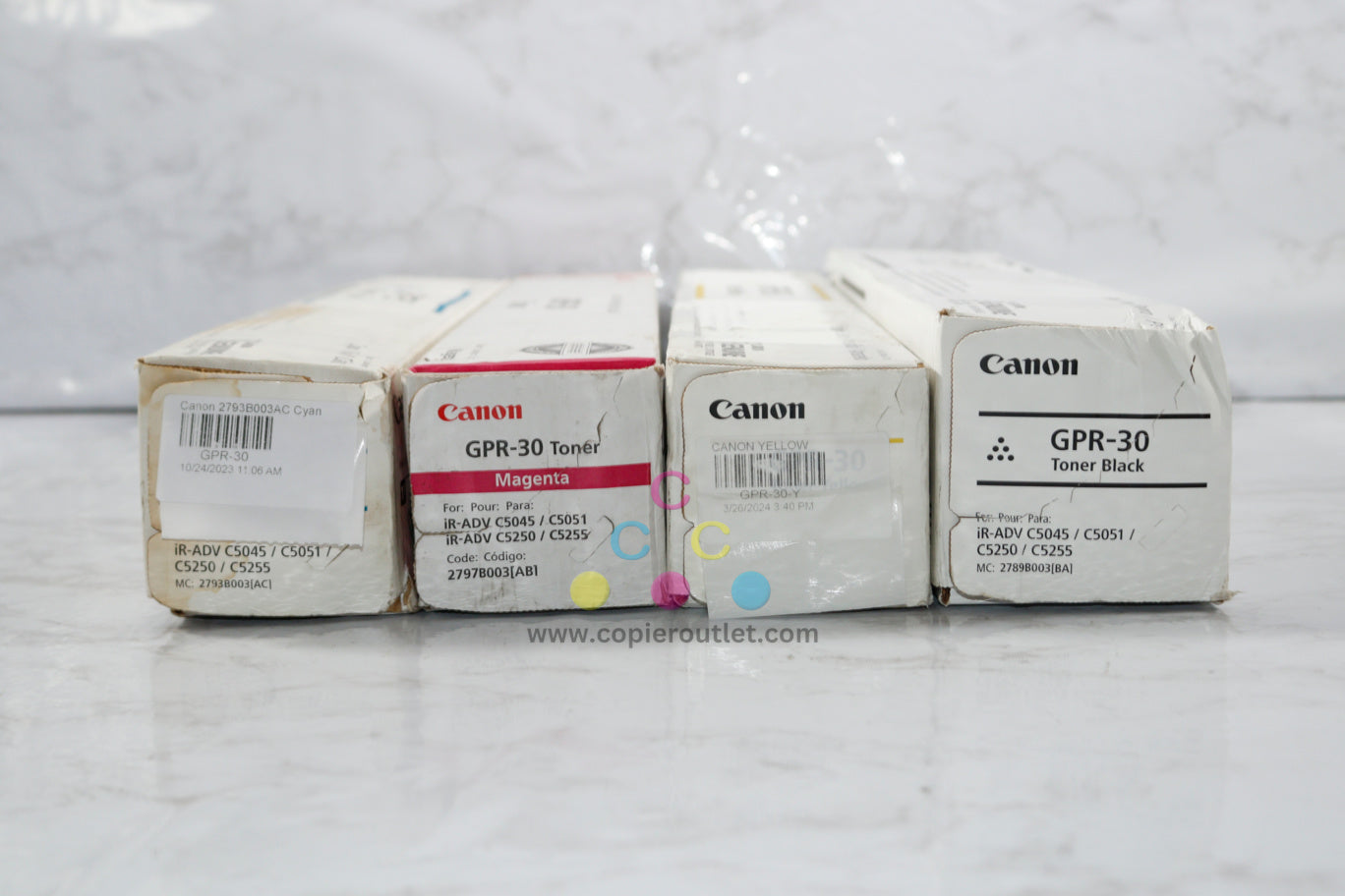 4 Cosmetic OEM Canon iRUN ADV C5045,C5051,C5250,C5255 GPR-30 CMYK Toners