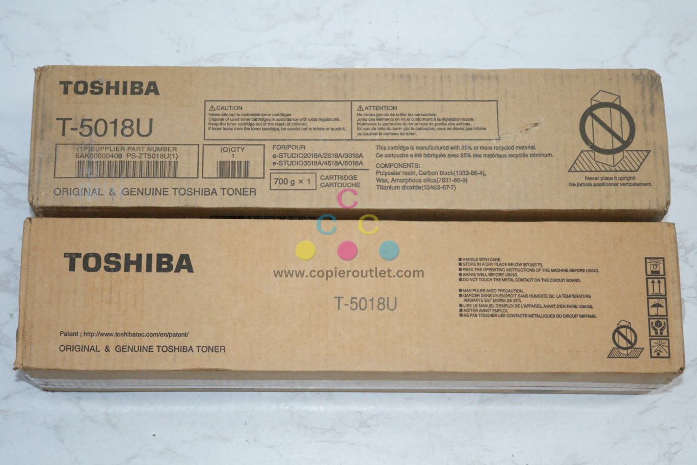 2 New OEM Toshiba e-STUDIO 2018A, 2518A, 3018A, Black Toner Cartridges T-5018U