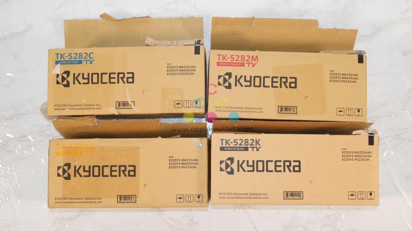 4 Open Kyocera ECOSYS M6235cidn/M6635cidn TK-5282 CMYK Toner Cartridges