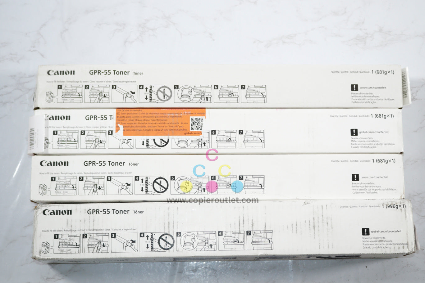 4 Open OEM Canon Image Runner C5535,C5540,C5550,C5560 GPR-55 CMYK Toners