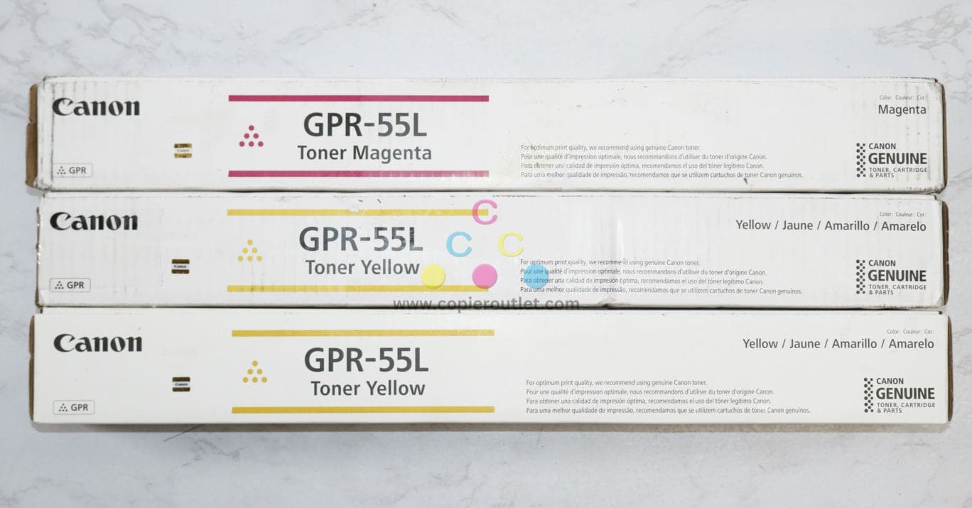 3 New OEM Canon iR-ADV C5535,C5540,C5550,C5560 MYY Toners GPR-55L