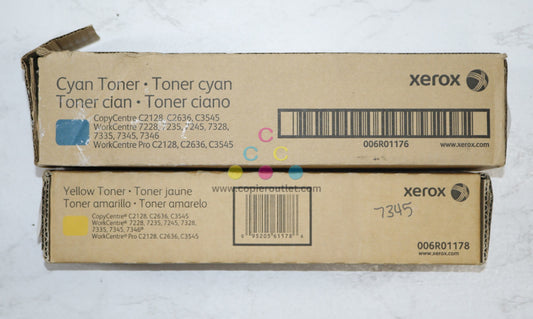 2 OEM Xerox WorkCentre 7228,7235,7245,7328 CY Toners 006R01176, 006R01178 (Open Cyan)