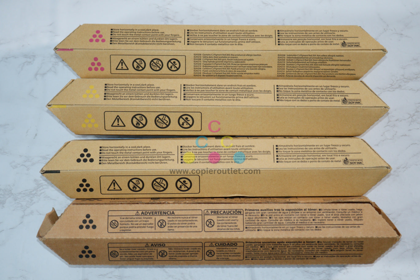 4 New OEM Ricoh C430A,CLP37A/LP137CA MYKK Toners 821105,821301,821302,821303