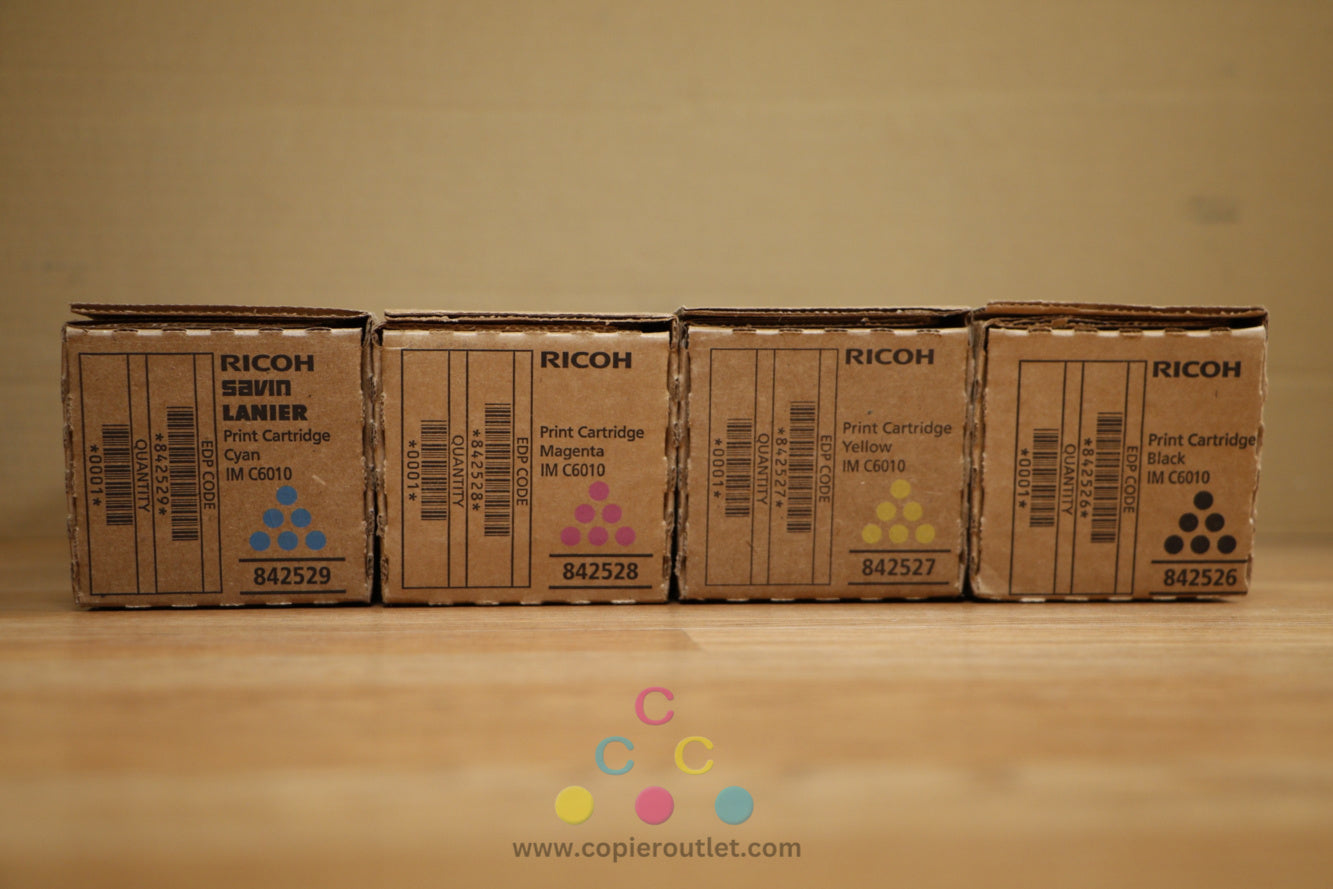 NEW Genuine Ricoh 842526,27,28,29 CMYK High Yield Toner Cartridges for IMC4510 IMC6010 Same Day!