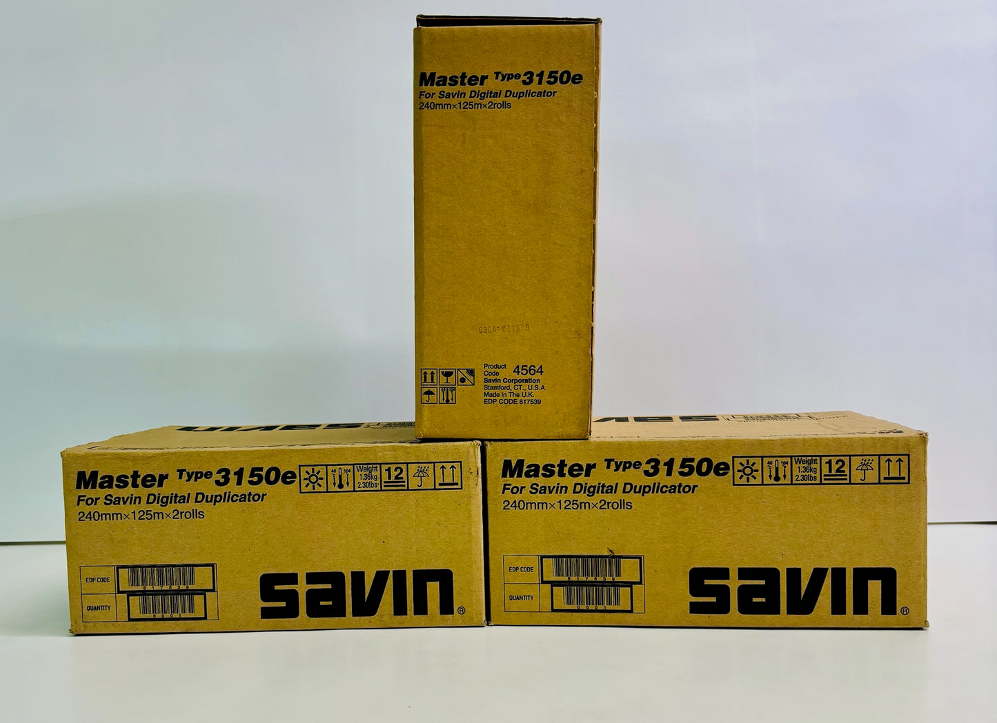 3 Genuine Savin Type 3150e Duplicator Thermal Masters 4564 (6 rolls / total)