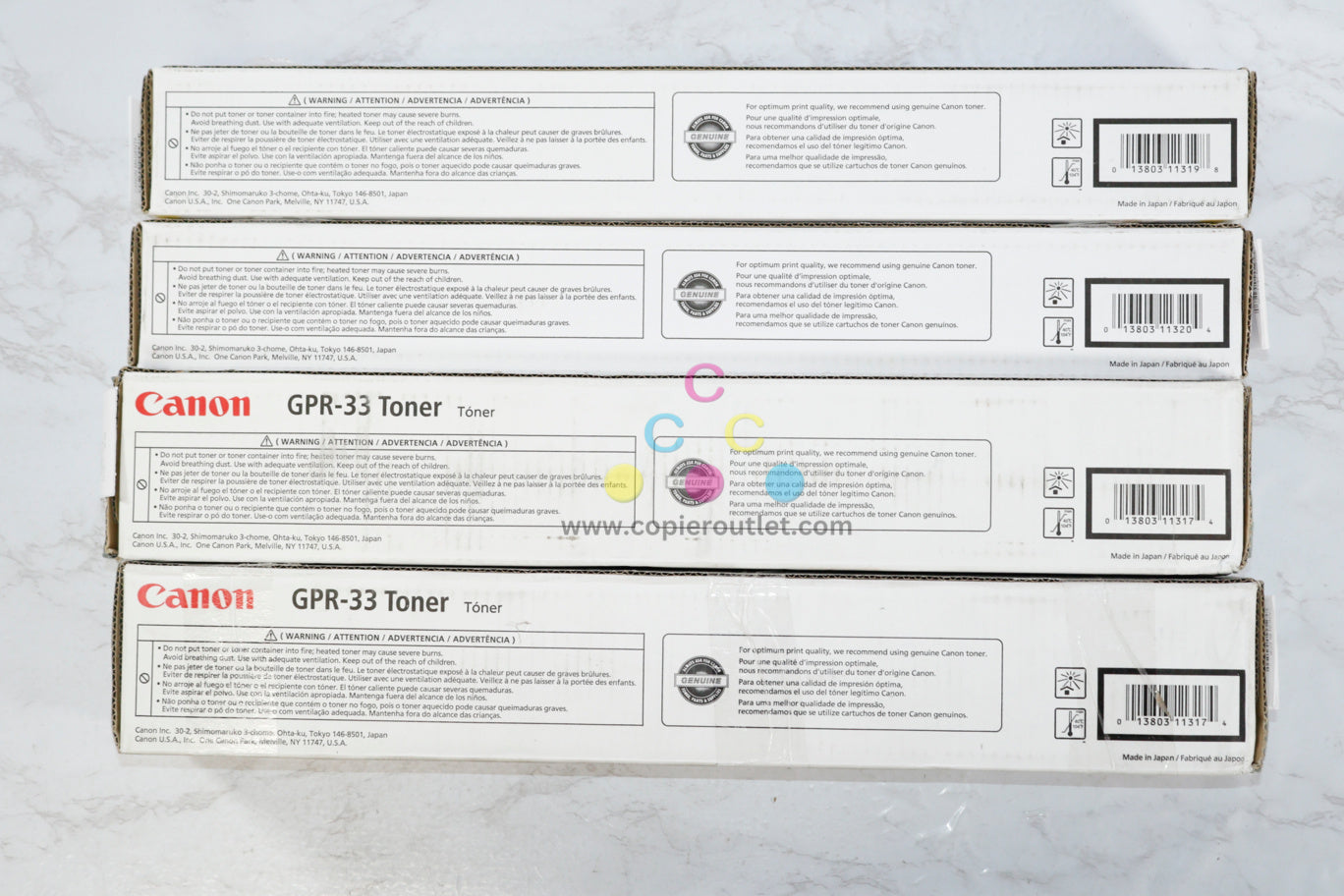 4 Cosmetic OEM Canon iRUNNER C7055,C7065,C7260,C7270 GPR-33 MYKK Toner Carts