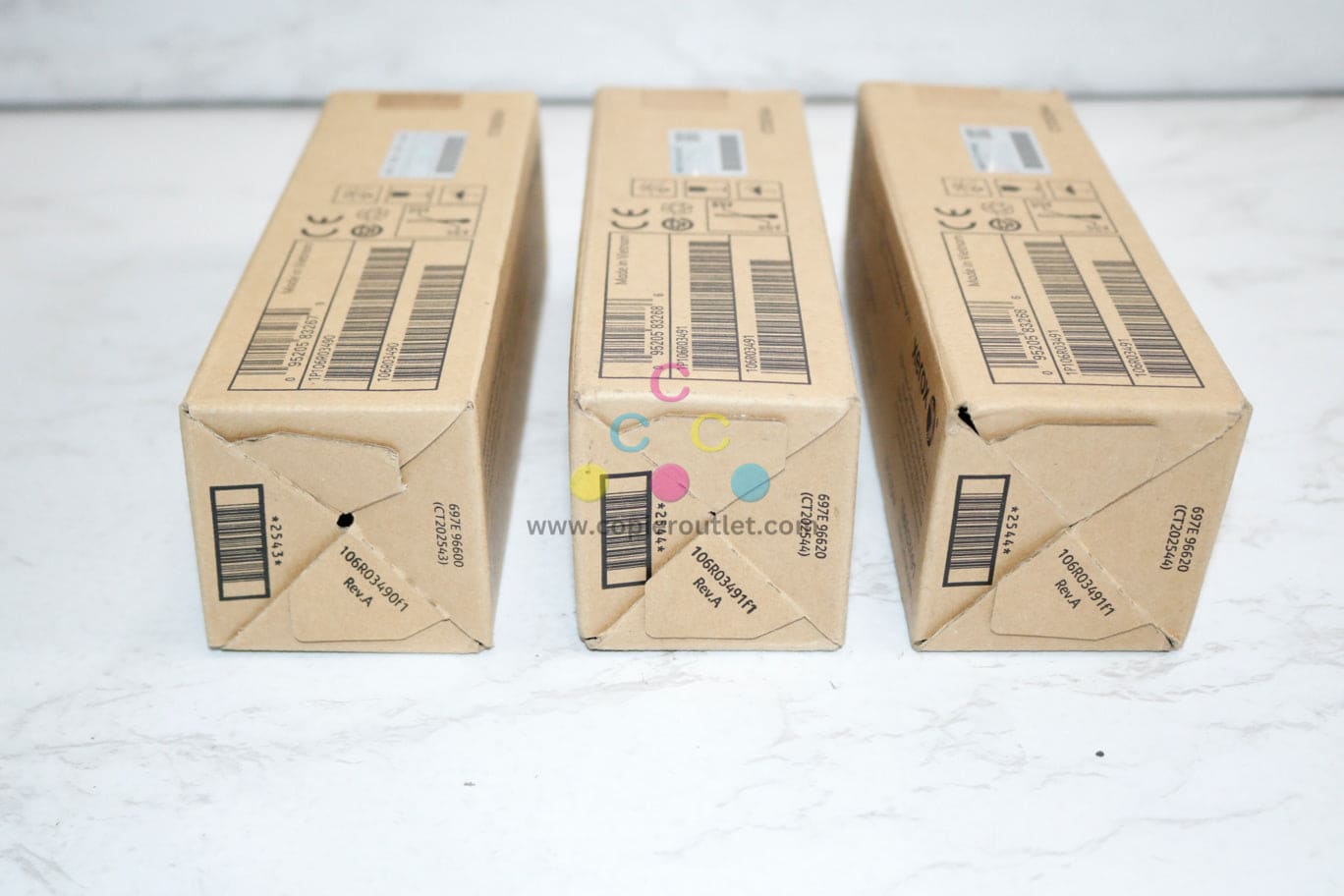 3 OEM Xerox Phaser 6510, 6515 Magenta & Yellow Metered Toners 106R03490, 106R03491