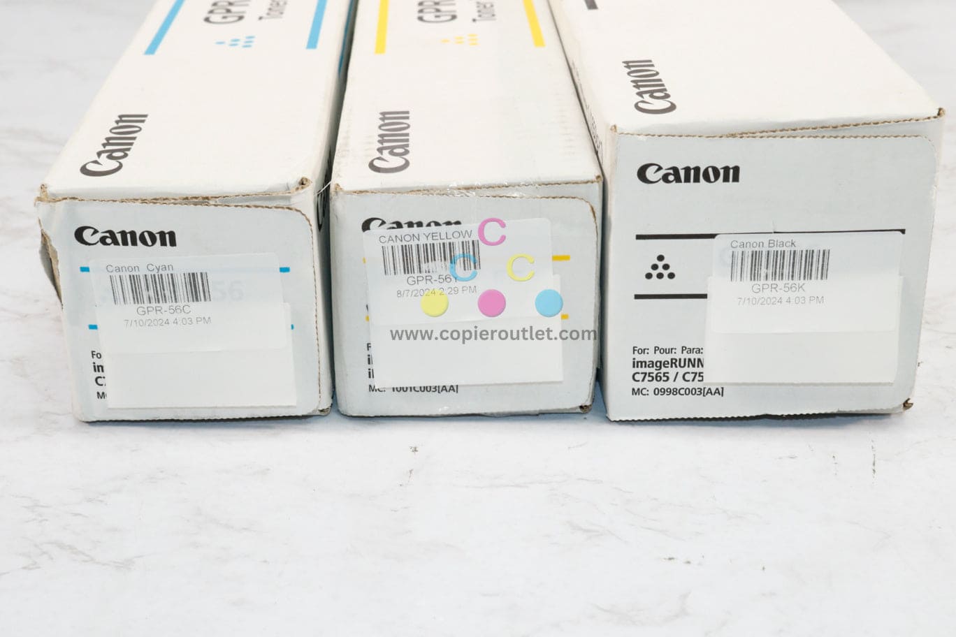 OEM Canon imageRUNNER ADVANCE C7565 C7570 C7580 GPR-56 CYK Toner Cartridges