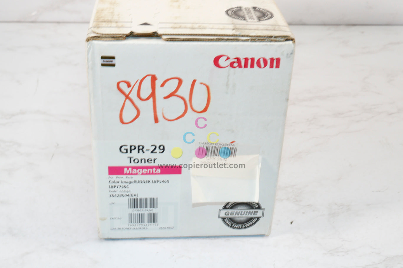 New OEM Cosmetic Canon iRUNNER LBP5460,LBP7750C GPR-29 Magenta Toner