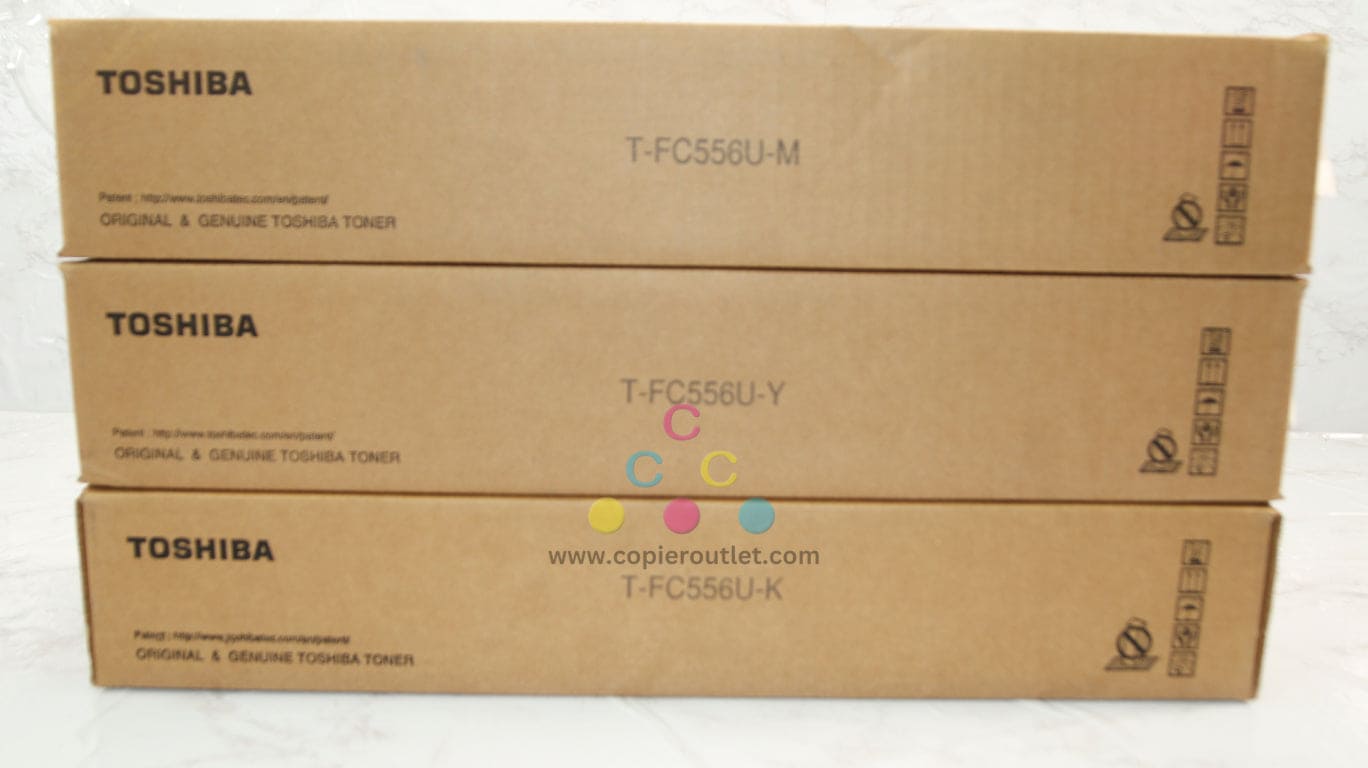 3 New OEM Toshiba eSTUDIO 5506, 5606, 6506, 7506 MYK Toner Cartridges T-FC556U