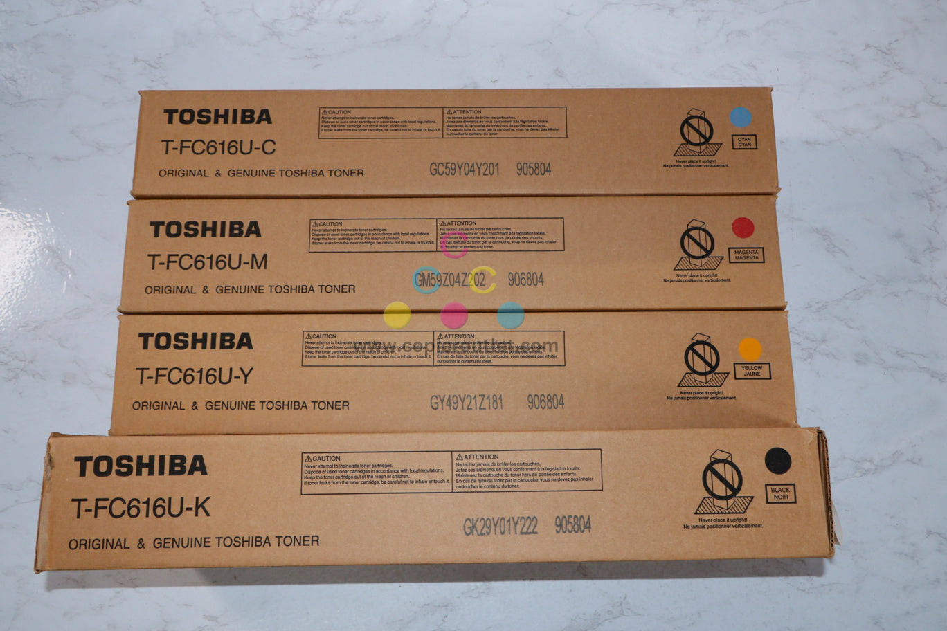 Genuine Toshiba e-STUDIO  5516AC/6516AC/7516AC T-FC616U CMYK Toner Cartridge Set