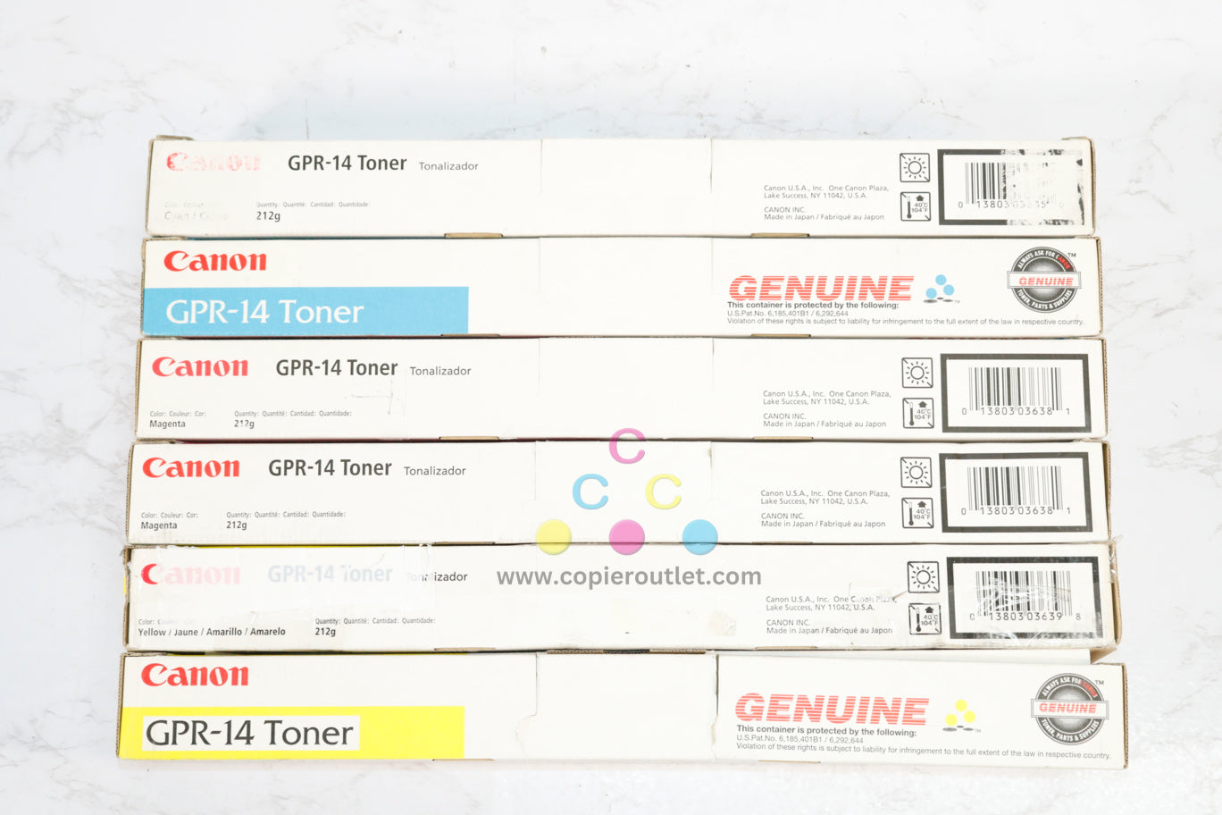 Lot of 6 OEM Canon iR C6800,C6870,C5800,C5870 GPR-14 CMY Toners Same Day Ship!