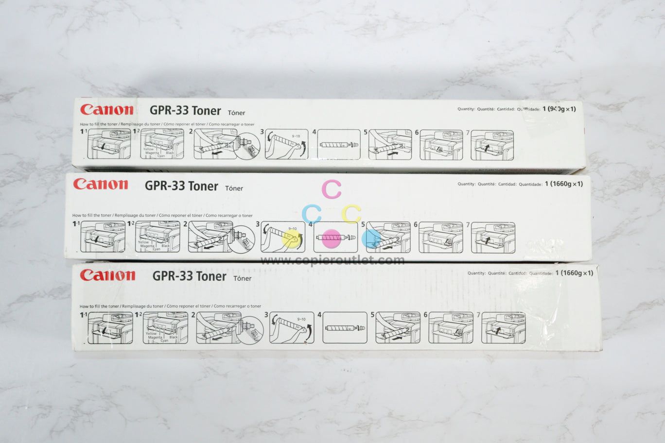 3 OEM Canon iRUNNER C7055,C7065,C7260,C7270 GPR-33 MKK Toner Cartridges