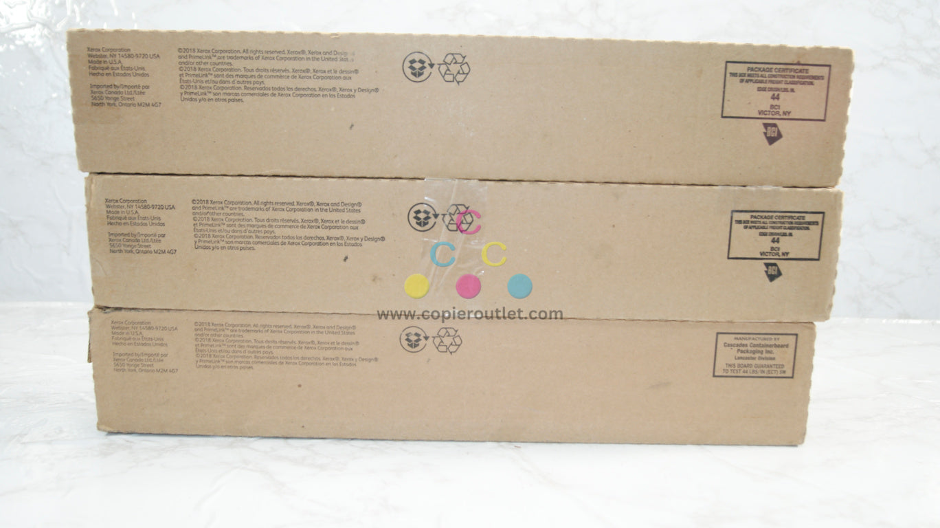 3 Open Genuine Xerox PrimeLink C9065, C9070 CMY 006R01735,36,37