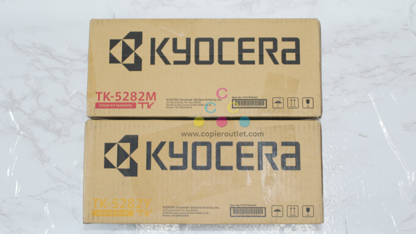 2 OEM Kyocera ECOSYS M6235cidn, M665cidn, P6235cdn Toners TK-5282M, TK-5282Y