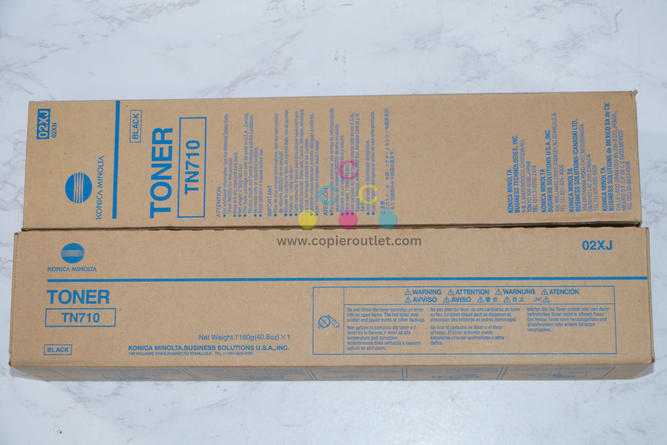 2 New Genuine Konica Minolta BH 600,601,750,751 Black Toner Cartridges TN710/02XJ