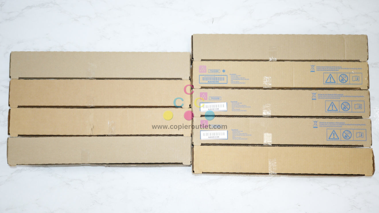 9 New OEM Konica Bizhub C250i,C300i,C360i CCCCMMMMY Low Yield Toners TN328!