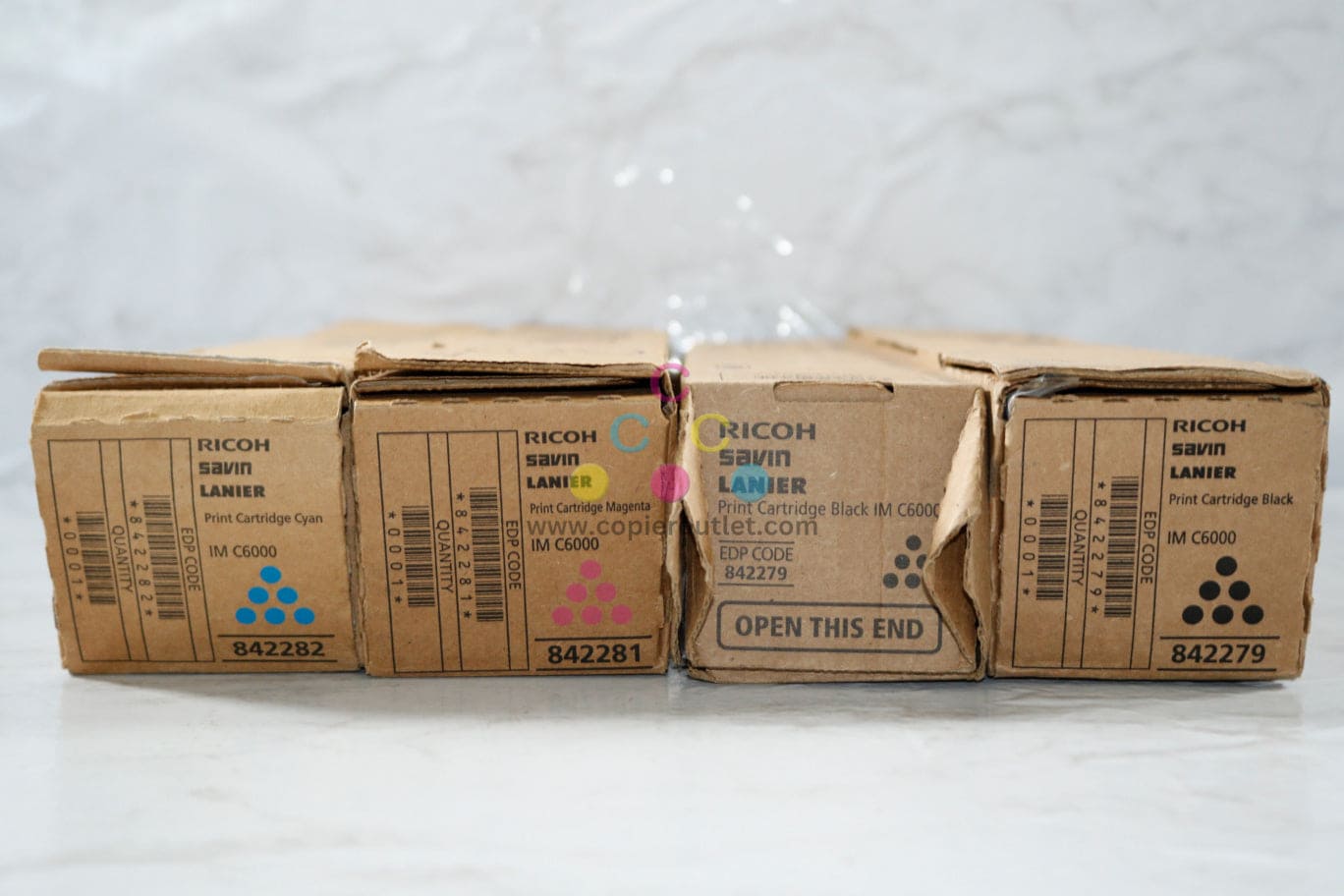 4 New OEM Ricoh IM C4500,C6000 CMKK Toner Cartridges 842279, 842281, 842282