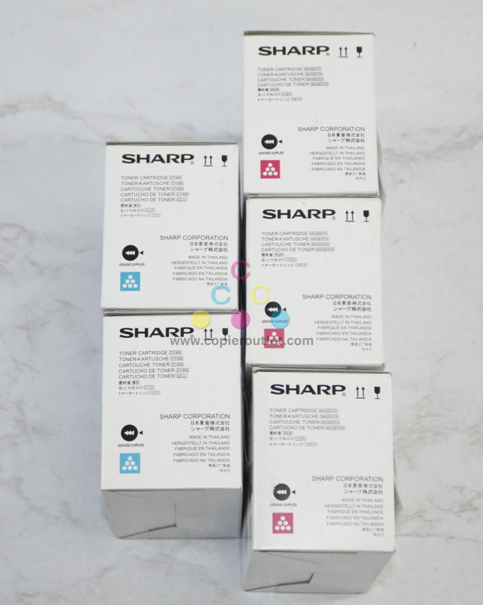 5 OEM Sharp MX-C300P,MX-303W,MX-304W CCMMM Toners MX-C30NT-C,MX-C30NT-M