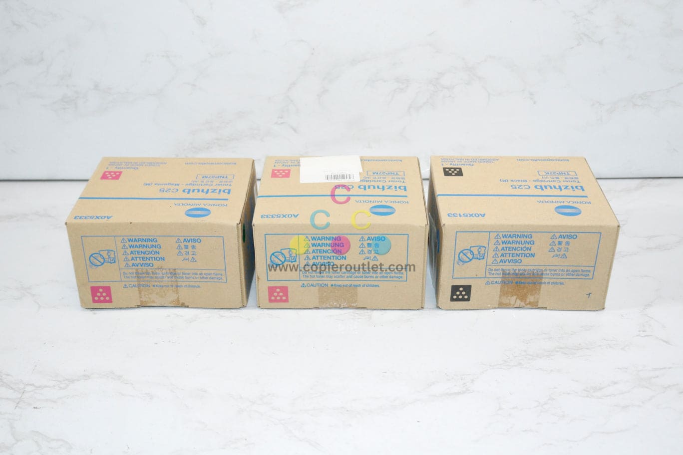 3 OEM Konica Minolta Bizhub C25 Magenta & Black Toners TNP27M,TNP27K Same Day Ship