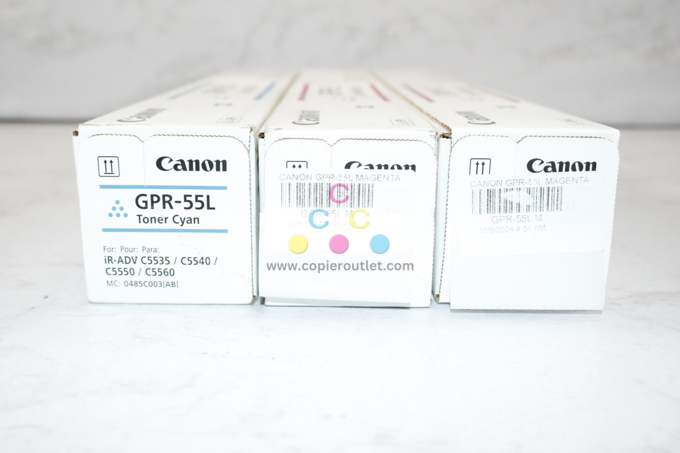 3 New OEM Canon iR-ADV C5535,C5540,C5550,C5560 GPR-55L CMM Toners