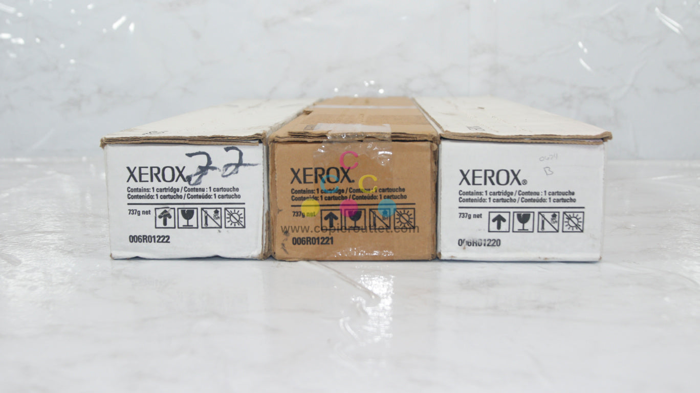 3 OEM Xerox DC 240,250,260,252,WC 7655,7755,7765 CMY Toners 006R01220,21,22