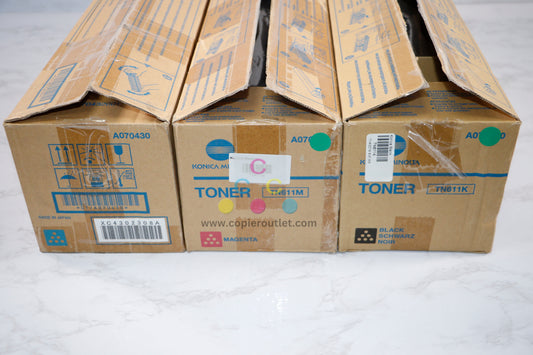 Open Box OEM Konica Minolta Bizhub C451 CMK Toner Set TN611C,TN611M,TN611K