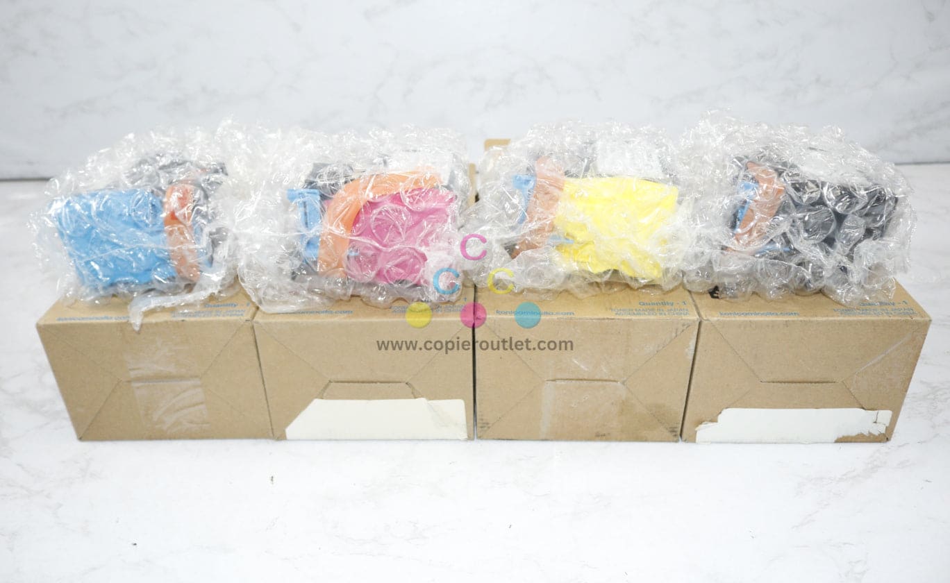 4 New Open OEM Konica Minolta Bizhub C25 TNP27 CMYK Toners Same Day Shipping