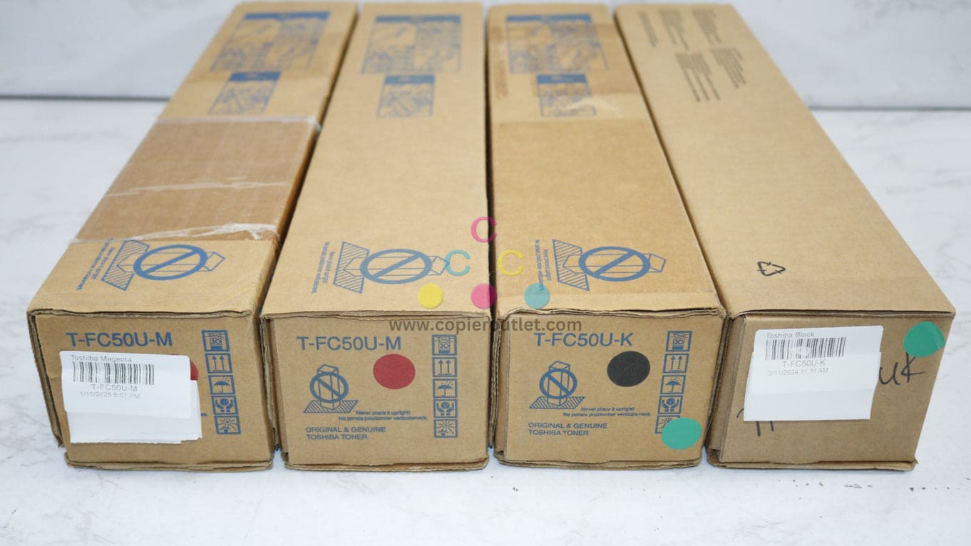 4 OEM Toshiba eSTUDIO 2555C,3555C,4555C,5055C T-FC50U-M & T-FC50U-K Toners