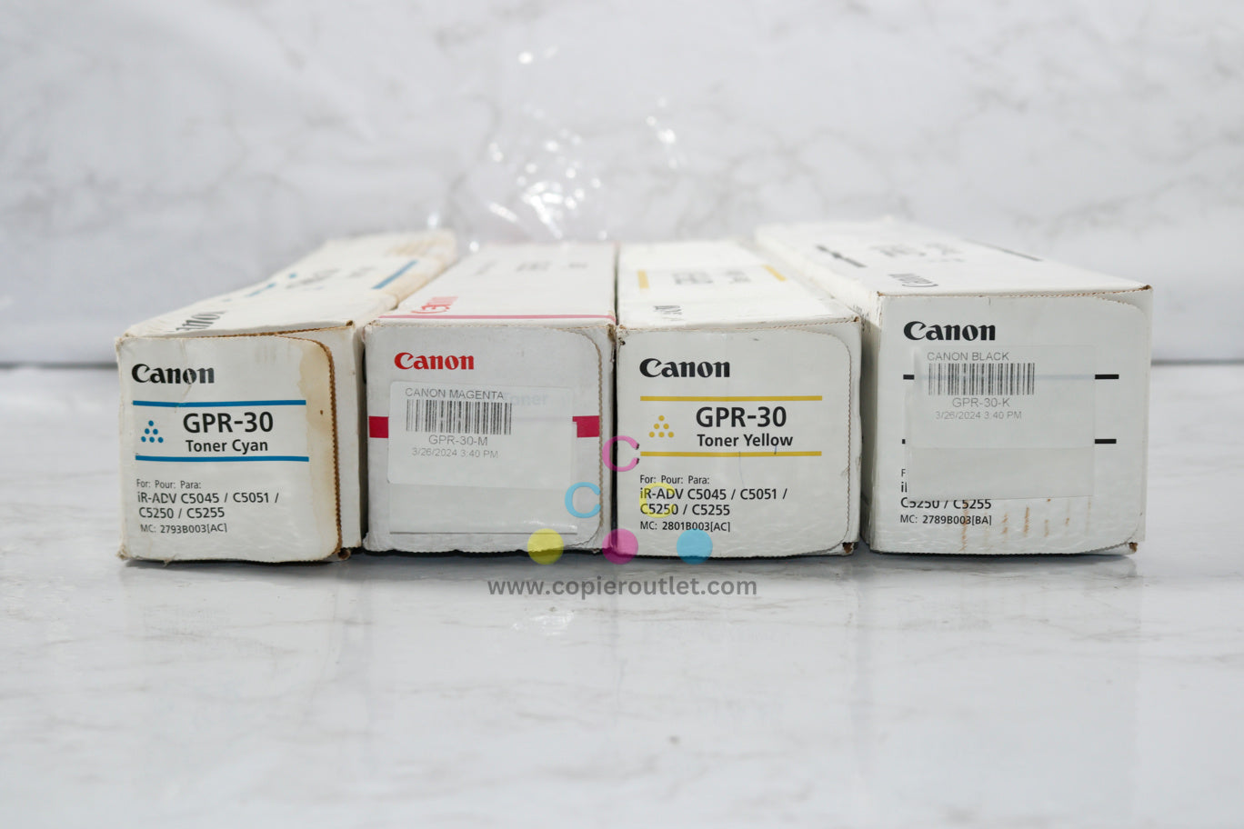 4 Cosmetic OEM Canon iRUN ADV C5045,C5051,C5250,C5255 GPR-30 CMYK Toners