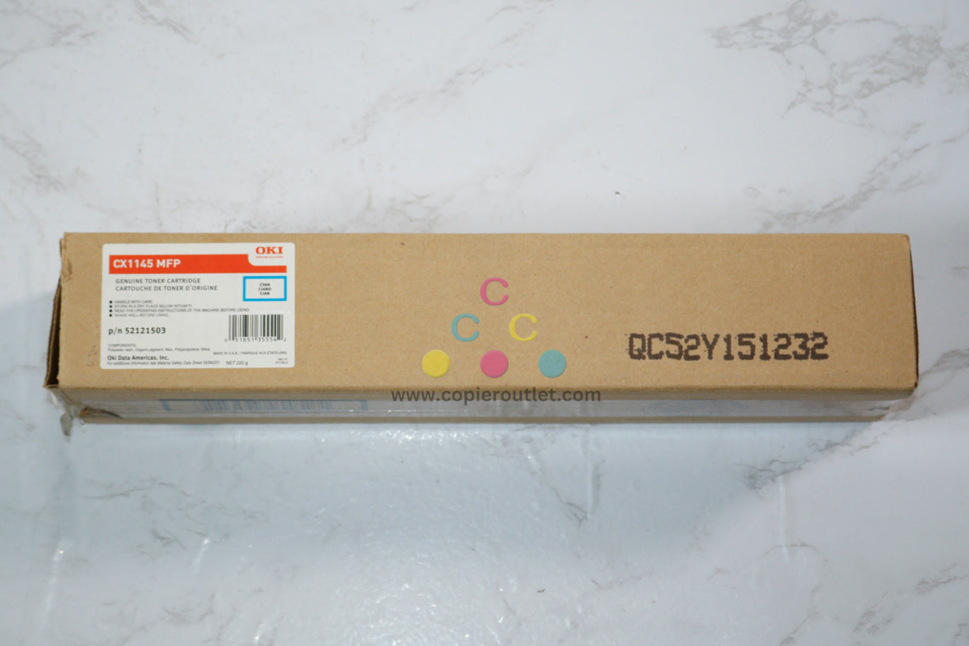 Open Box OEM Oki CX1145, CX1145MFP Cyan Toner Cartridge 52121503 Same Day Ship !