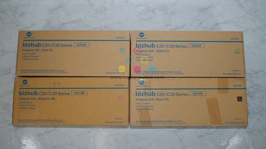 4 New Genuine Konica Minolta bizhub C20, C30 Series IU312 CMYK Imaging Units