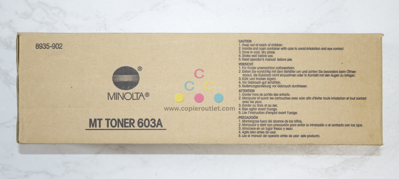 New OEM Konica Minolta DI 520,620,620PE Black Toner 8935-902, MT603A