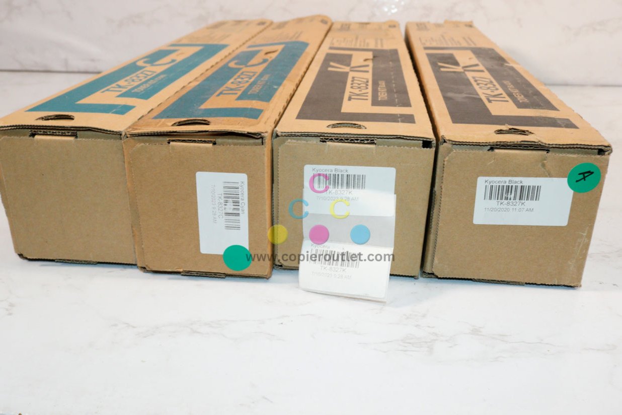 OEM Kyocera TASKalfa 2551ci TK-8327C Cyan(x2), TK-8327K Black(x2) Toner Cartridges