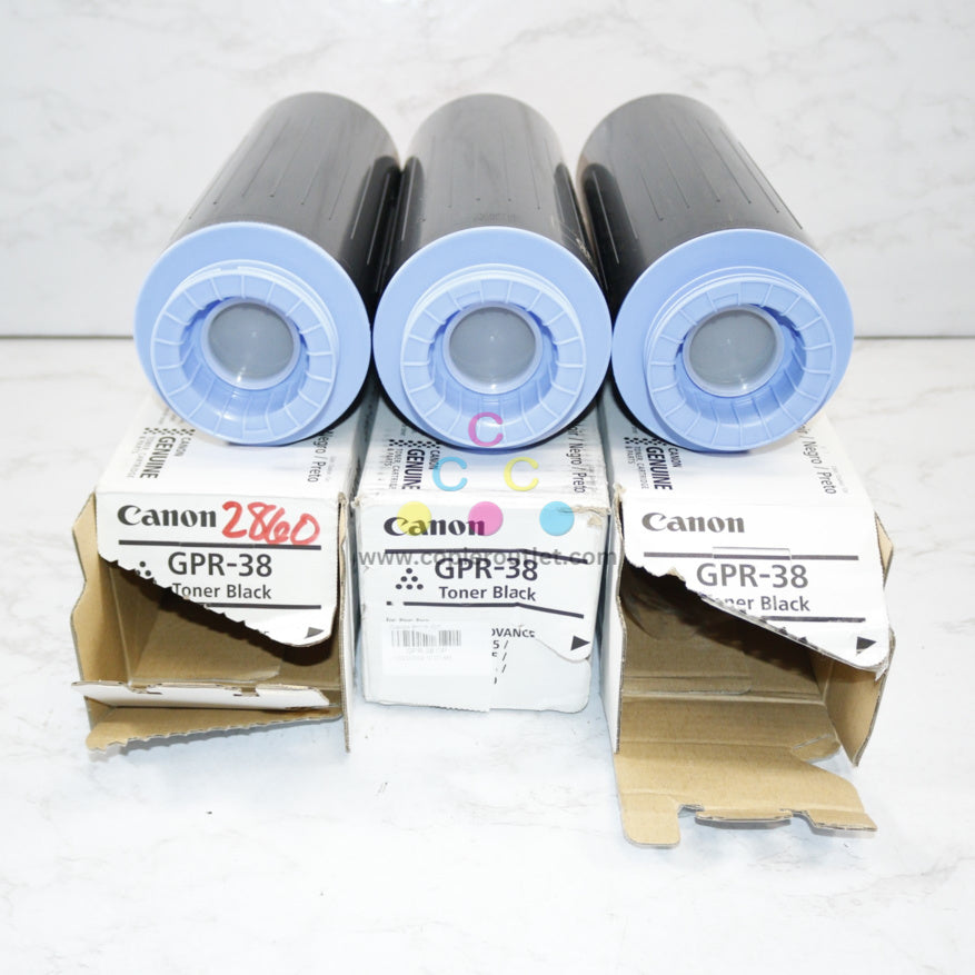 3 Open Box OEM Canon iRUNNER 6055/ 6065/ 6075, GPR-38 Black Toners 3766B003[AA]